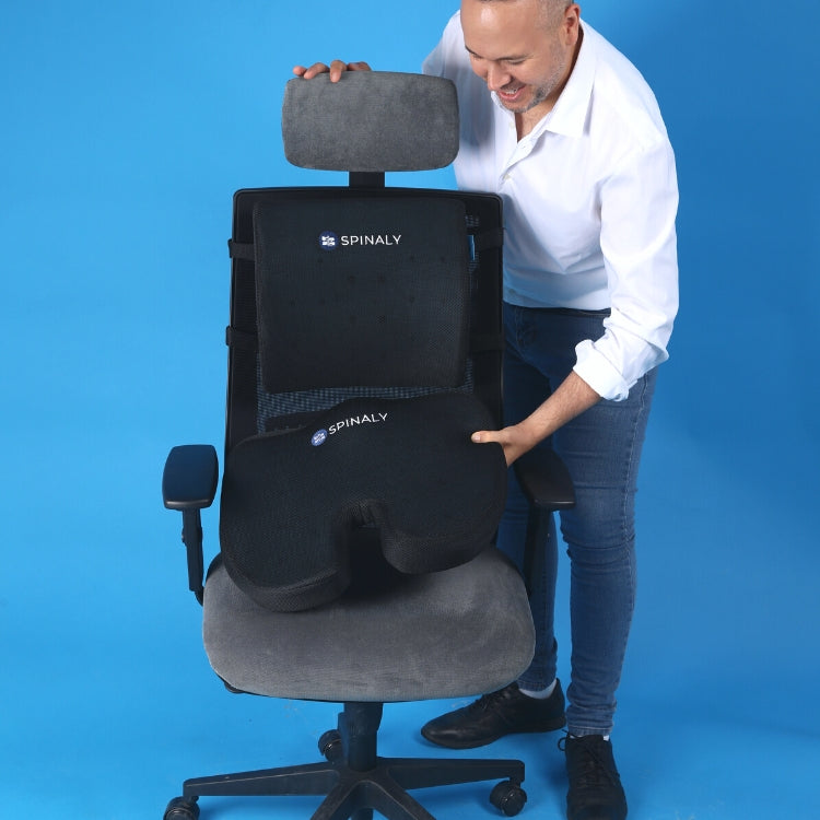 מארז מבית ספינאלי - קומפיסיט כרית ישיבה ארגונומית וקומפיבק כרית משענת אורטופדית להקלת כאבי גב בישיבה
